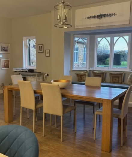 Photo of free Oak table seats x8 (Walham Green SW6) #1