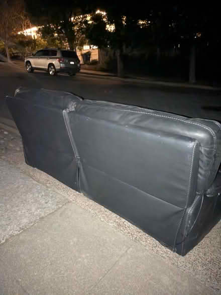 Photo of free Black leather couch (reclining) (Mount Carmel) #3