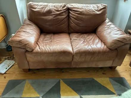 Photo of free Brown leather sofa (Queen's Park BN2) #1