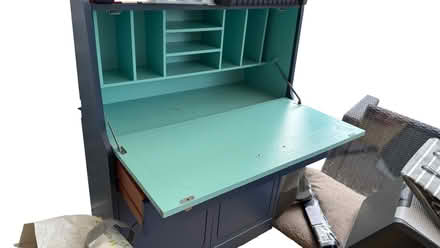 Photo of free Writing desk with wheels underneath (Shelton Lock DE73) #1