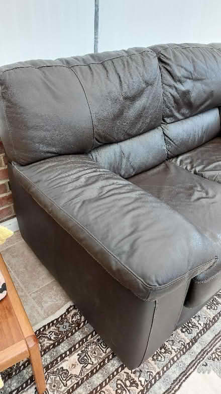 Photo of free Dark Brown Leather 2 Seater Settee (CT4) #2