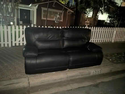 Photo of free Black leather couch (reclining) (Mount Carmel) #1