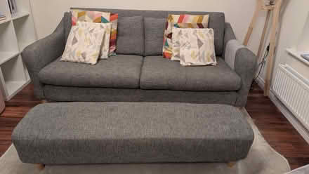Photo of free Sofology 3 Seater sofa and footrest grey (Five Ways B15) #1