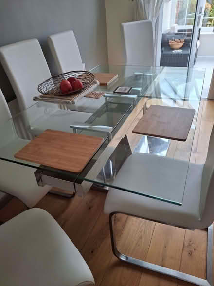 Photo of free Glass extending table and 6 chairs (Elmdon Heath B92) #3