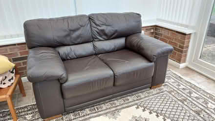 Photo of free Dark Brown Leather 2 Seater Settee (CT4) #1