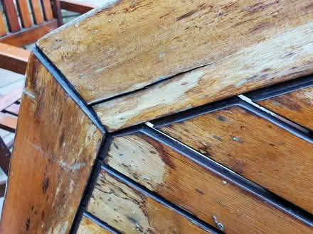 Photo of free Teak Garden Table, Octagonal, 1 m x 1.1 m wide x 0.7 m high (Woodloes Park CV34) #1