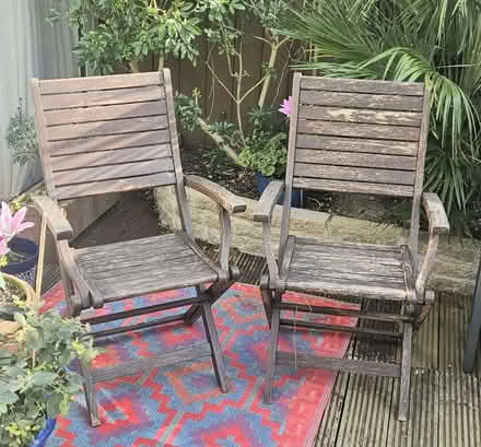 Photo of free 2 Folding Garden Chairs (Canning Town E16) #1