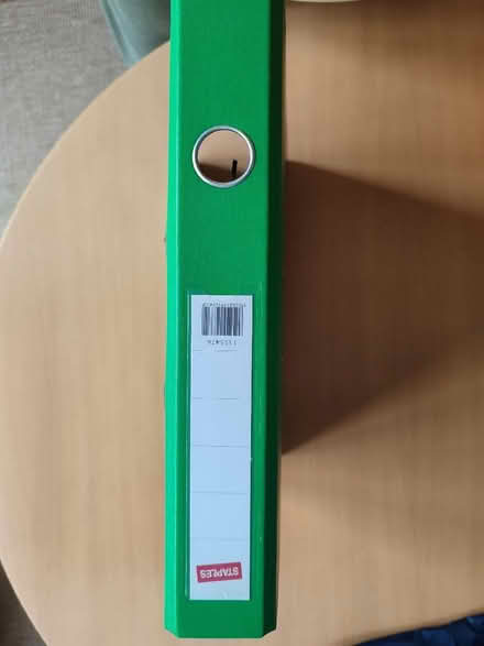 Photo of free A4 green lever arch ring binder (Earlsdon CV5) #3