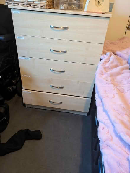Photo of free 5 drawer chest of drawers (27/30 Hyvot Mill Road EH17) #2