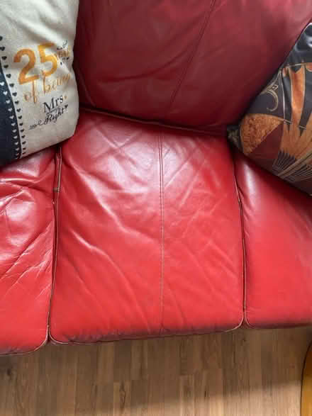 Photo of free 3 seater red leather sofa (Shirley B90) #4