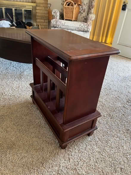 Photo of free Walnut magazine rack end table (La Cañada) #3