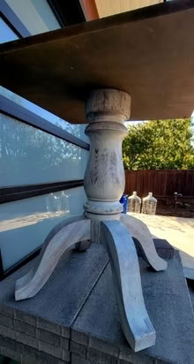 Photo of free Distressed wood table base (Covington and Miramonte) #2