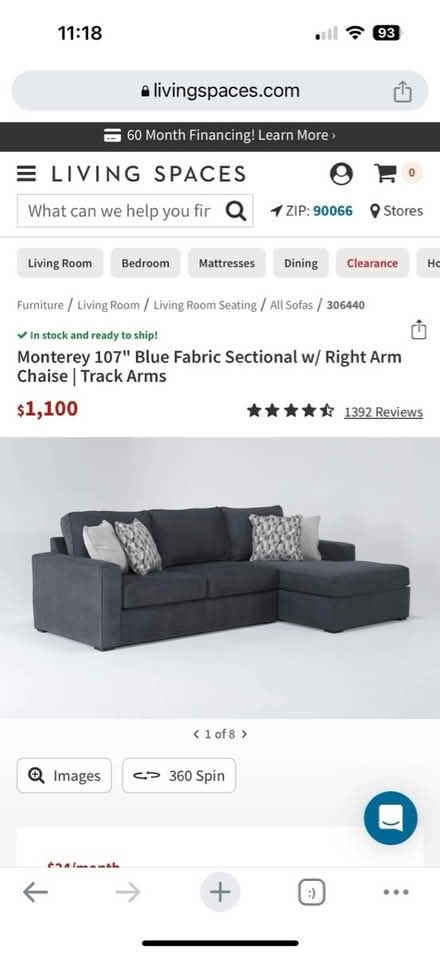 Photo of free Blue Sectional Couch (Marina Del Rey) #4