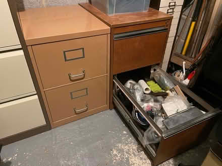 Photo of free 2 drawer wood filing cabinet (Rochester) #4