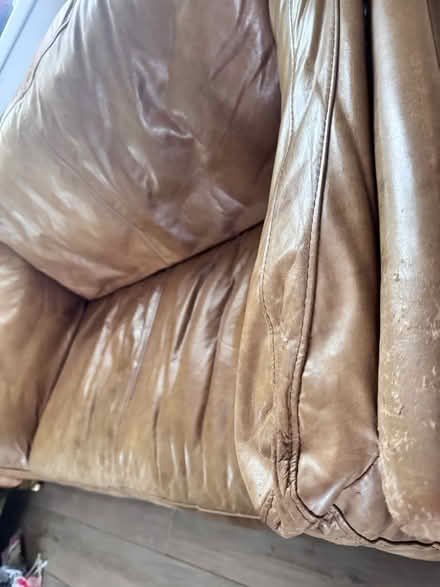 Photo of free Halo tan two seater sofa (Great Budworth) #2