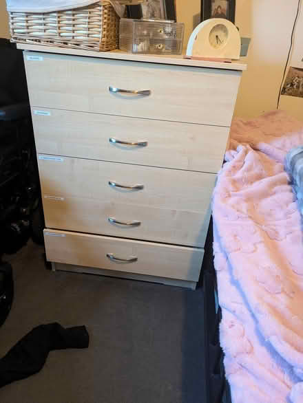 Photo of free 5 drawer chest of drawers (27/30 Hyvot Mill Road EH17) #1