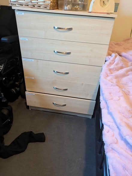 Photo of free 5 drawer chest of drawers (27/30 Hyvot Mill Road EH17) #3