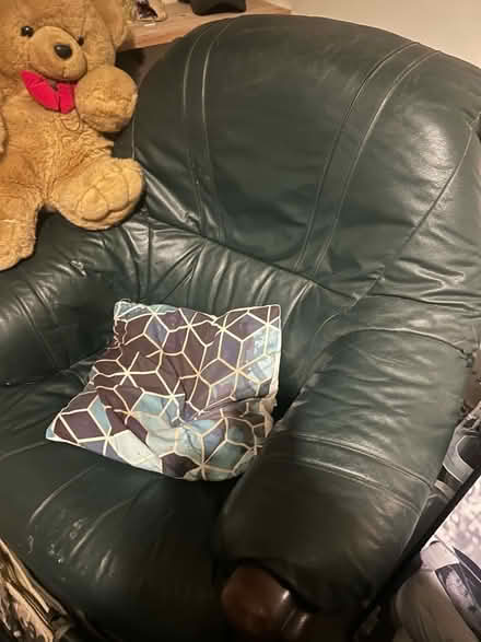 Photo of free Leather and wood sofa and chairs (Sutton Park DY11) #1