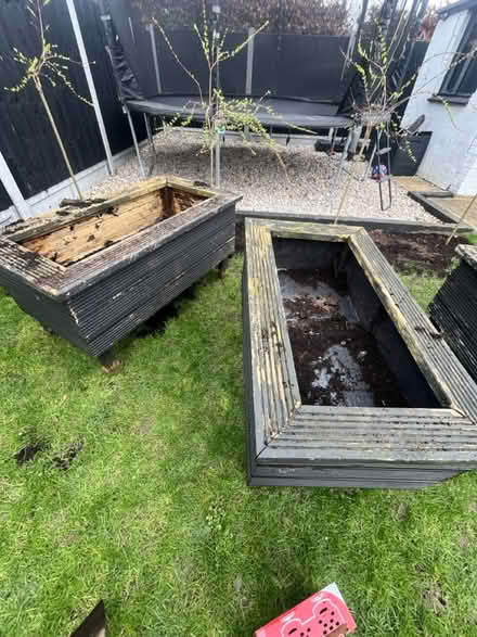 Photo of free Three large wooden planters (Pratts bottom) #1