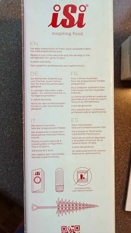 Photo of free Whipped cream maker (Central Alameda) #3