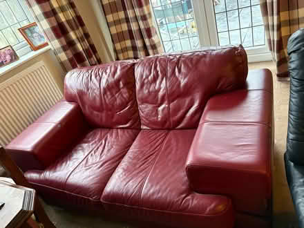 Photo of free Red 2 seater sofa (Borrowash DE72) #1