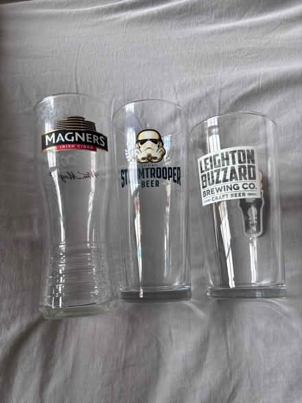 Photo of free Three beer glasses (Leighton Buzzard LU7) #1