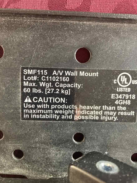 Photo of free TV Wall Mount (Near Eubank Costco) #2