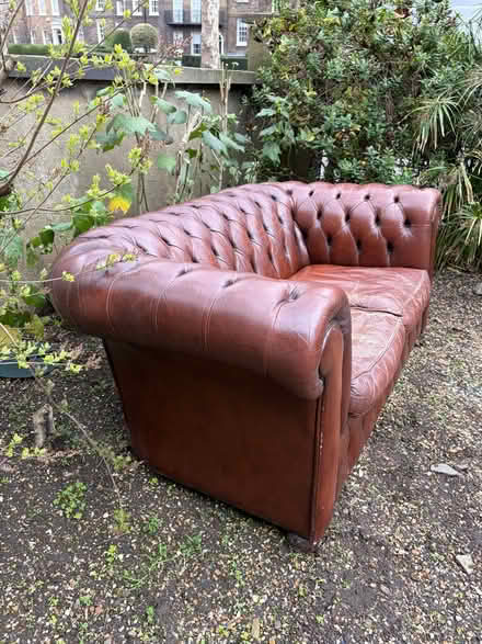 Photo of free Brown leather Chesterfield 2-seater sofa (Lambeth SE11) #2