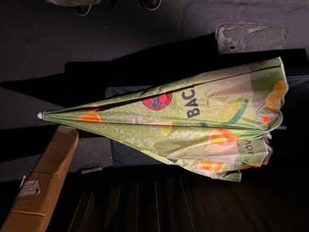 Photo of free Large orange safety umbrella (Valencia Avenue, Sunnyvale) #2