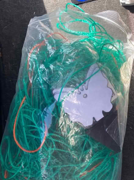 Photo of free Green plastic twine w butterflies (Foothill Boulevard Cupertino) #1