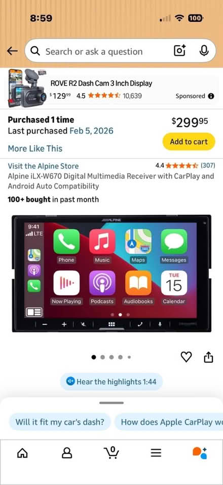 Photo of free New Alpine Car Stereo (Larkspur ca) #2