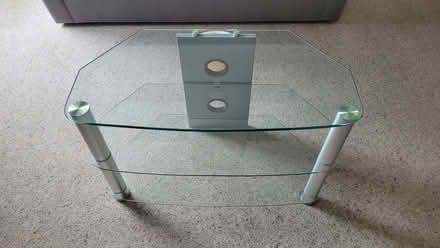 Photo of free Glass TV stand + height-adjustable metal stand for TV (Martinstown DT2) #2