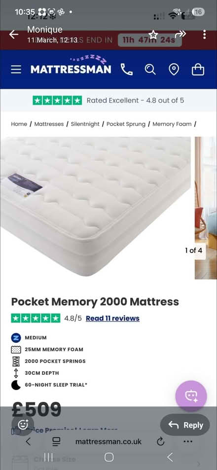 Photo of free Dusk Double Ottoman Bed and Mattress (Brentwood CM14) #2