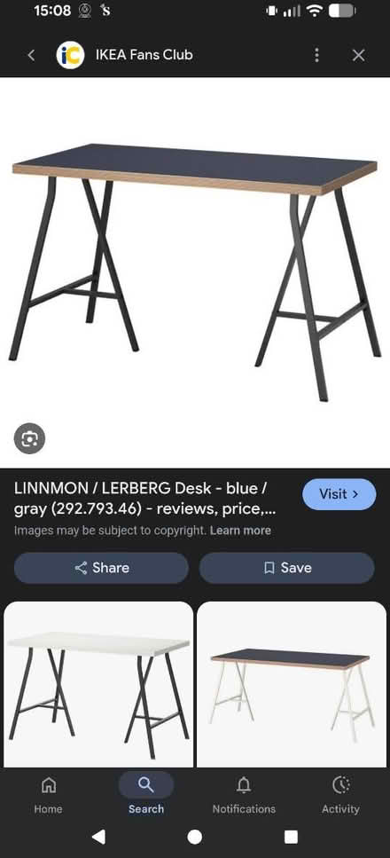 Photo of free IKEA Linnmon Lerberg Desk in Blue (SY3) #1