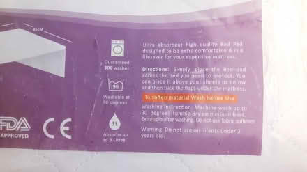 Photo of free Lynmark waterprood bed pad (Newton Abbot TQ12 1YU) #2