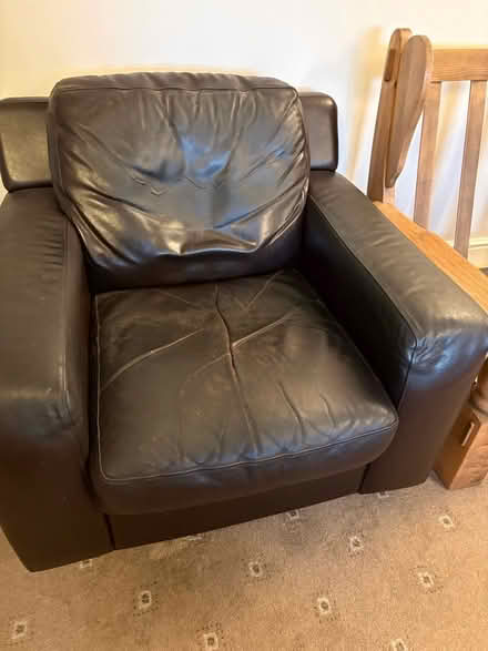 Photo of free Brown leather chair (Borrowash DE72) #1