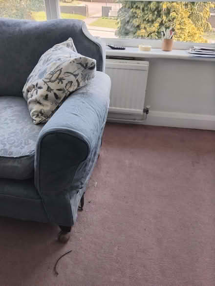 Photo of free Blue sofa with drop down arm (Little Chalfont HP6) #2