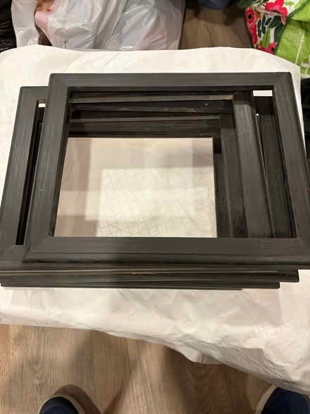 Photo of free Set of 6 Flat Black Wood Frames (Belmont, MA) #1