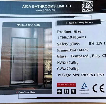 Photo of free Shower door and glass panel black frame (Shard End B34) #1