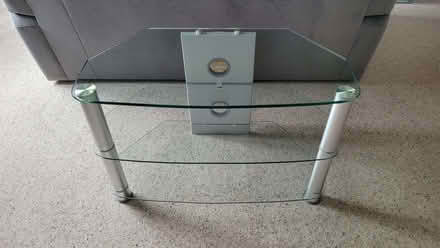 Photo of free Glass TV stand + height-adjustable metal stand for TV (Martinstown DT2) #1