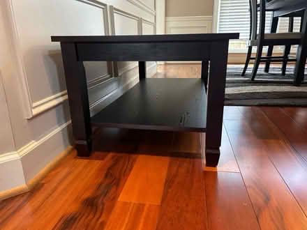 Photo of free dark wood coffee table with shelf (Sandy Springs) #4