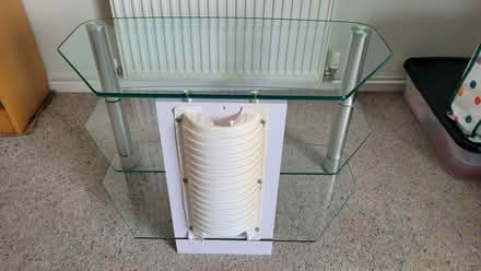 Photo of free Glass TV stand + height-adjustable metal stand for TV (Martinstown DT2) #4