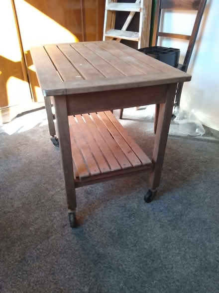 Photo of free Wooden wheeled trolley (Frankwell SY3) #2