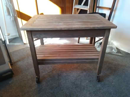 Photo of free Wooden wheeled trolley (Frankwell SY3) #1