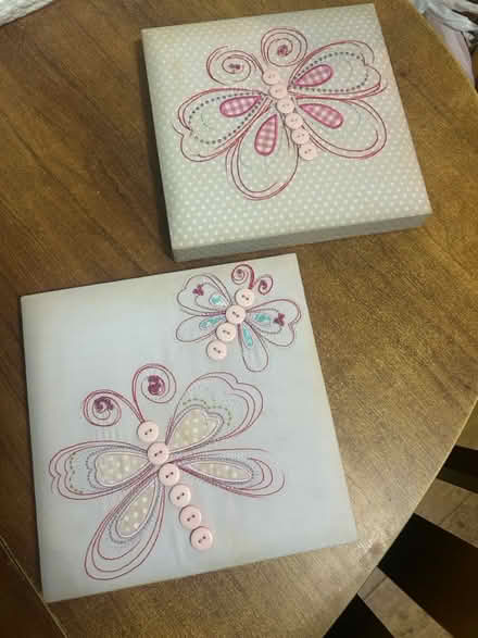 Photo of free 2 pretty butterfly fabric canvas’ (Bisley Woking GU24) #1