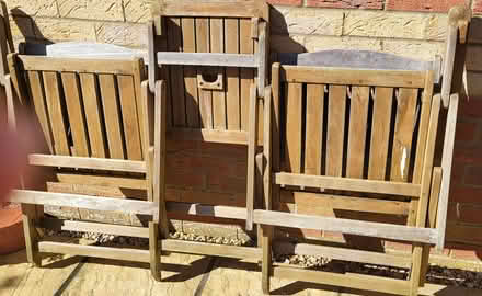 Photo of free 2 Seater 'lovers' wooden bench with central table (Hunstanton PE36) #2