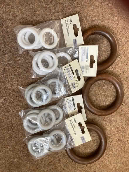 Photo of free Curtain rings , picture frame cable (Waterlooville) #1