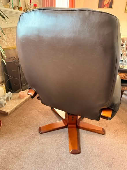 Photo of free Faux leather swivel reclining chair (GL2) #3