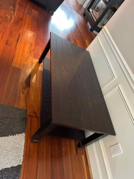 Photo of free dark wood coffee table with shelf (Sandy Springs) #3
