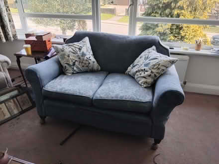 Photo of free Blue sofa with drop down arm (Little Chalfont HP6) #1